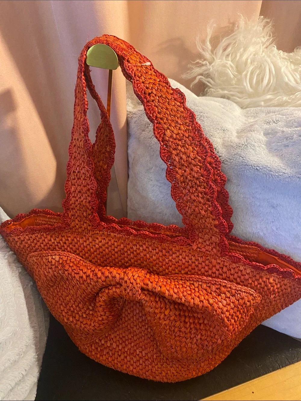 kate spade Orange Woven Bow Tote